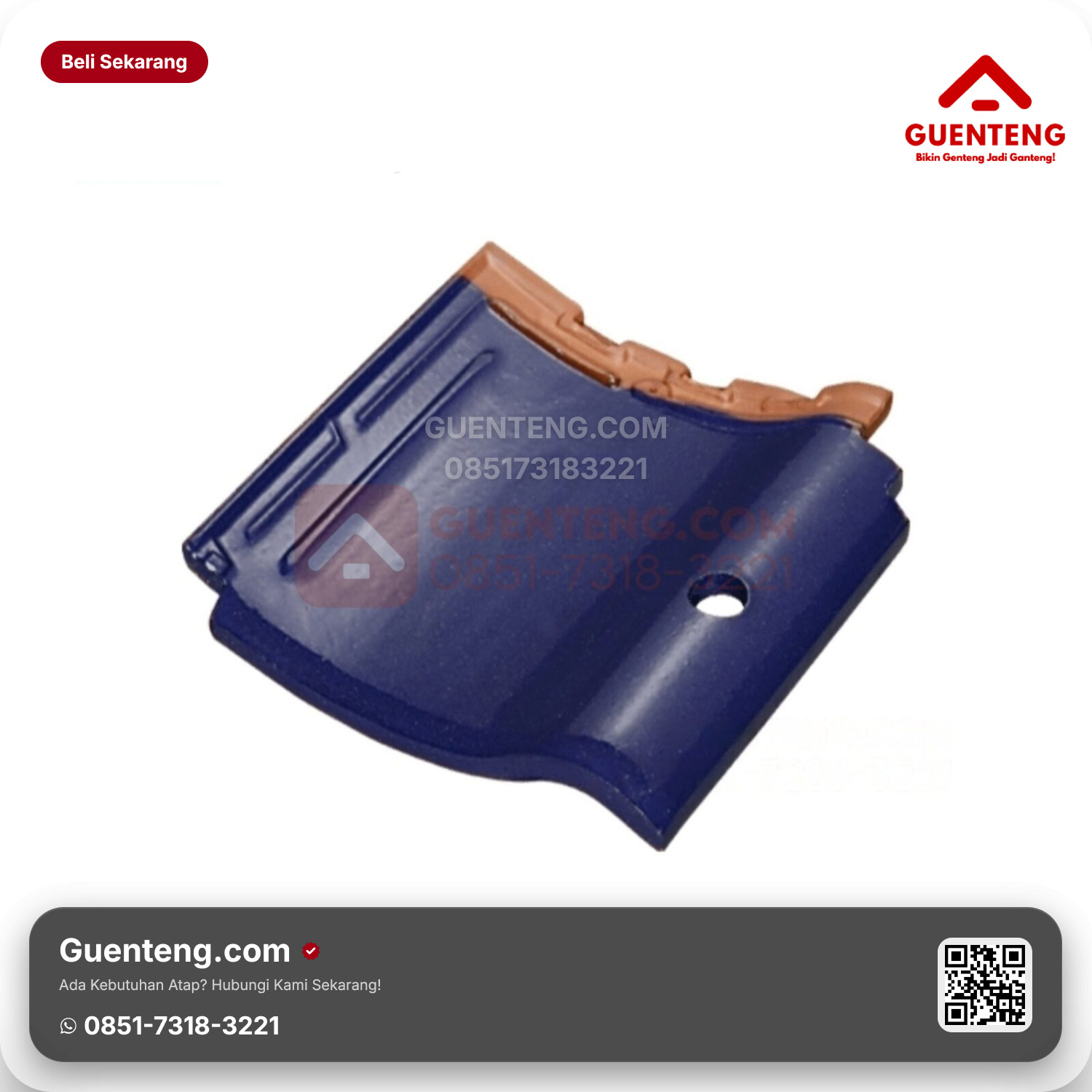Genteng Keramik Pemanas Air Kanmuri Espanica Aksesoris Admiral Blue Grade 2