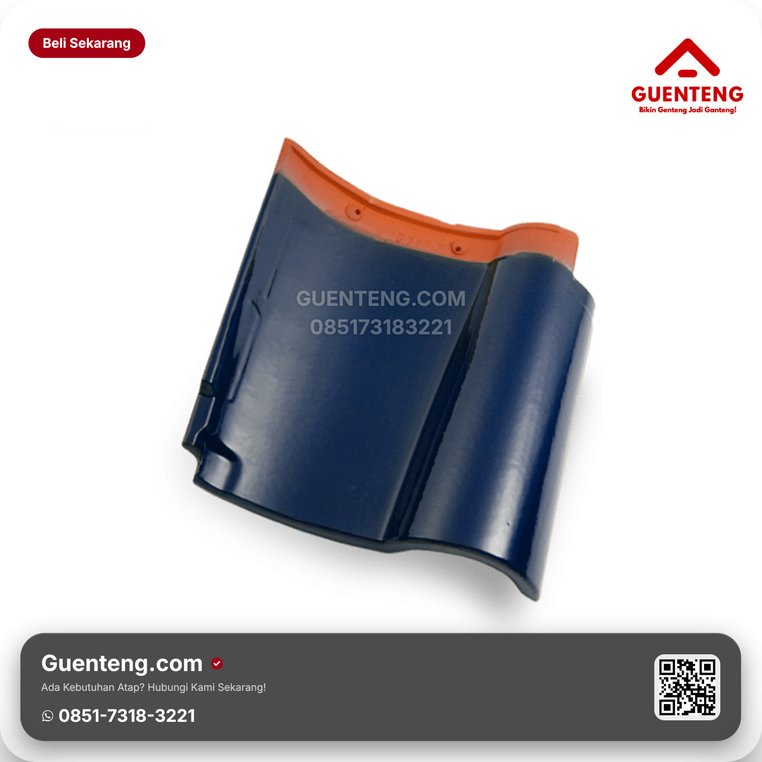 Genteng Keramik Setengah Kanmuri Espanica Aksesoris Admiral Blue Grade 1