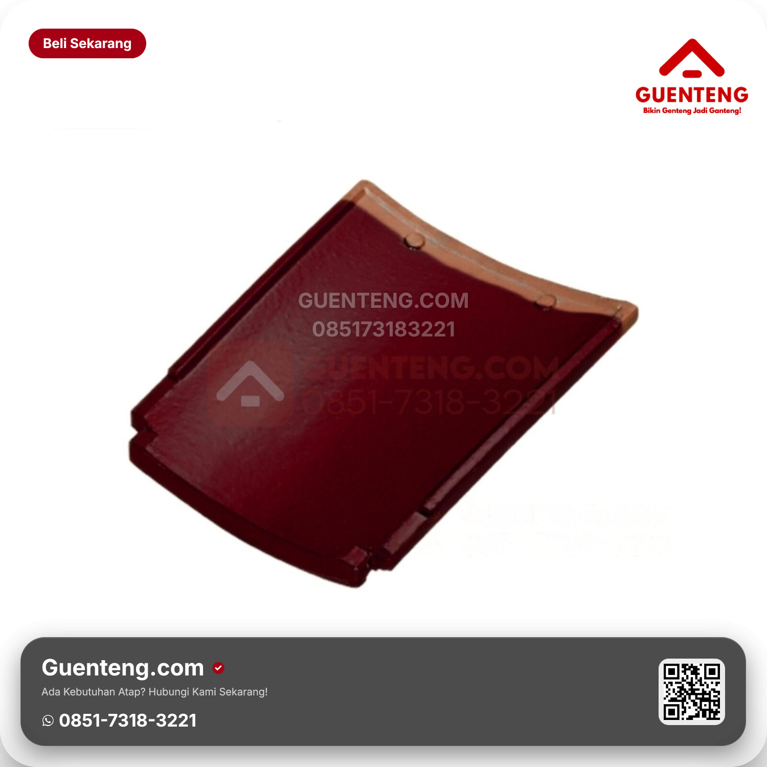 Genteng Keramik Setengah Kanmuri Espanica Aksesoris Maroon Grade 2