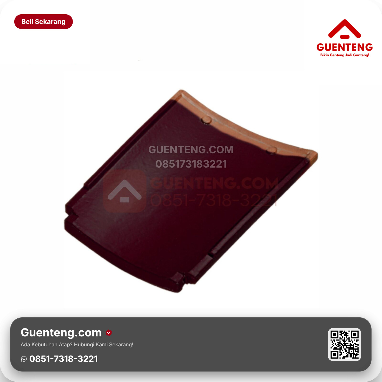Genteng Keramik Setengah Kanmuri Espanica Aksesoris Padma Red Grade 2