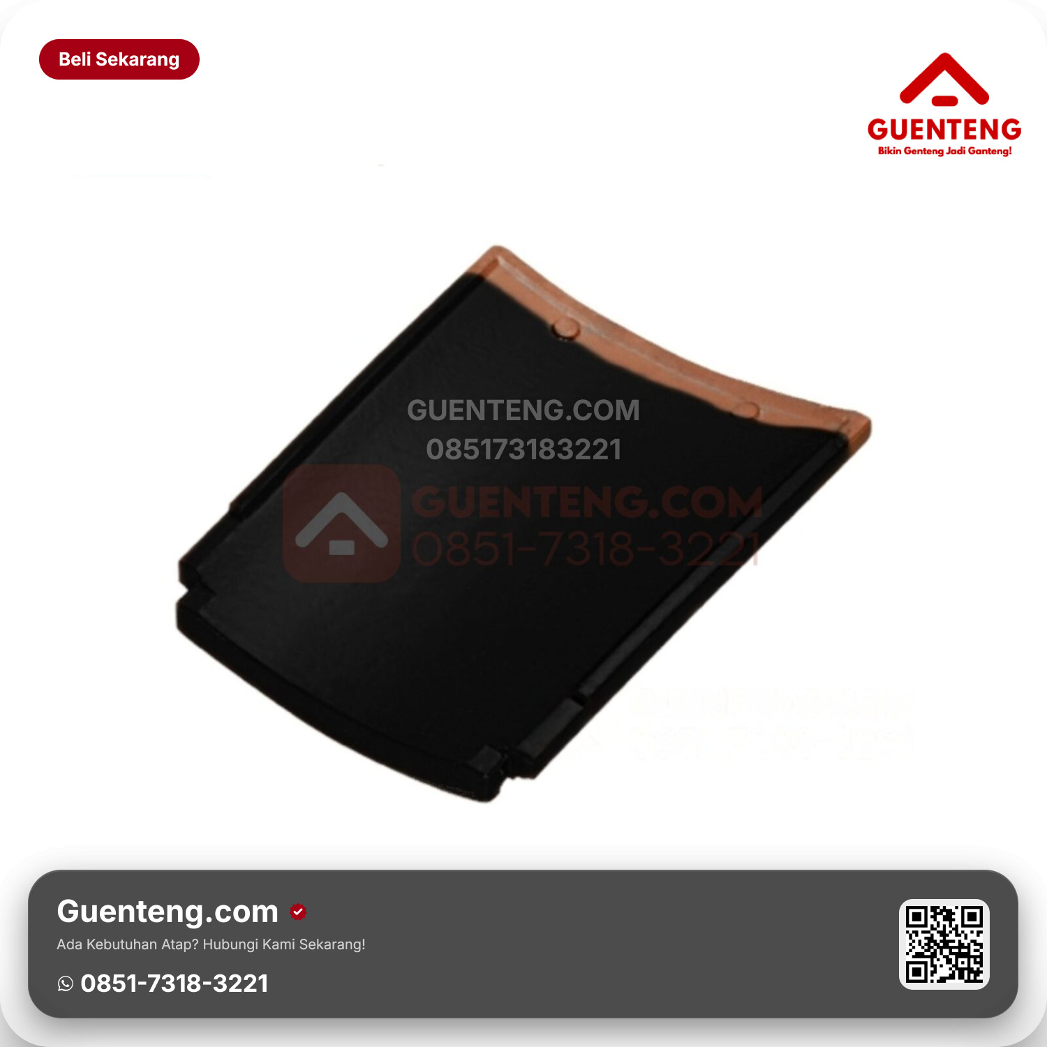 Genteng Keramik Setengah Kanmuri Espanica Aksesoris Volcanic Black Grade 2
