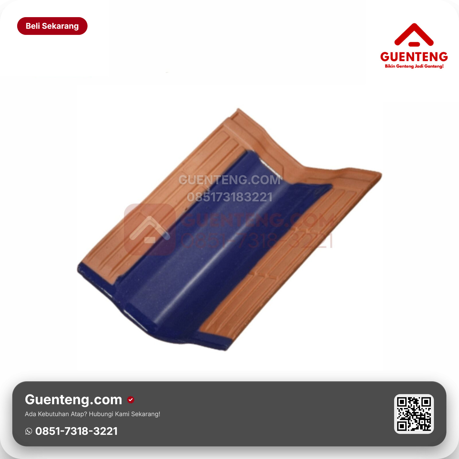 Genteng Keramik Talang/Valley Tile Kanmuri Espanica Aksesoris Admiral Blue Grade 2