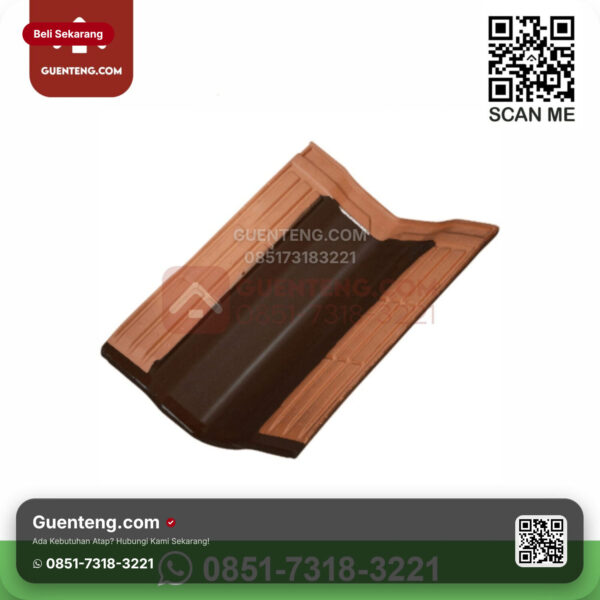Keramik Kanmuri Kanmuri Espanica Genteng Talang Valley Tile Kanmuri Espanica Brown Grade 1 Pcs