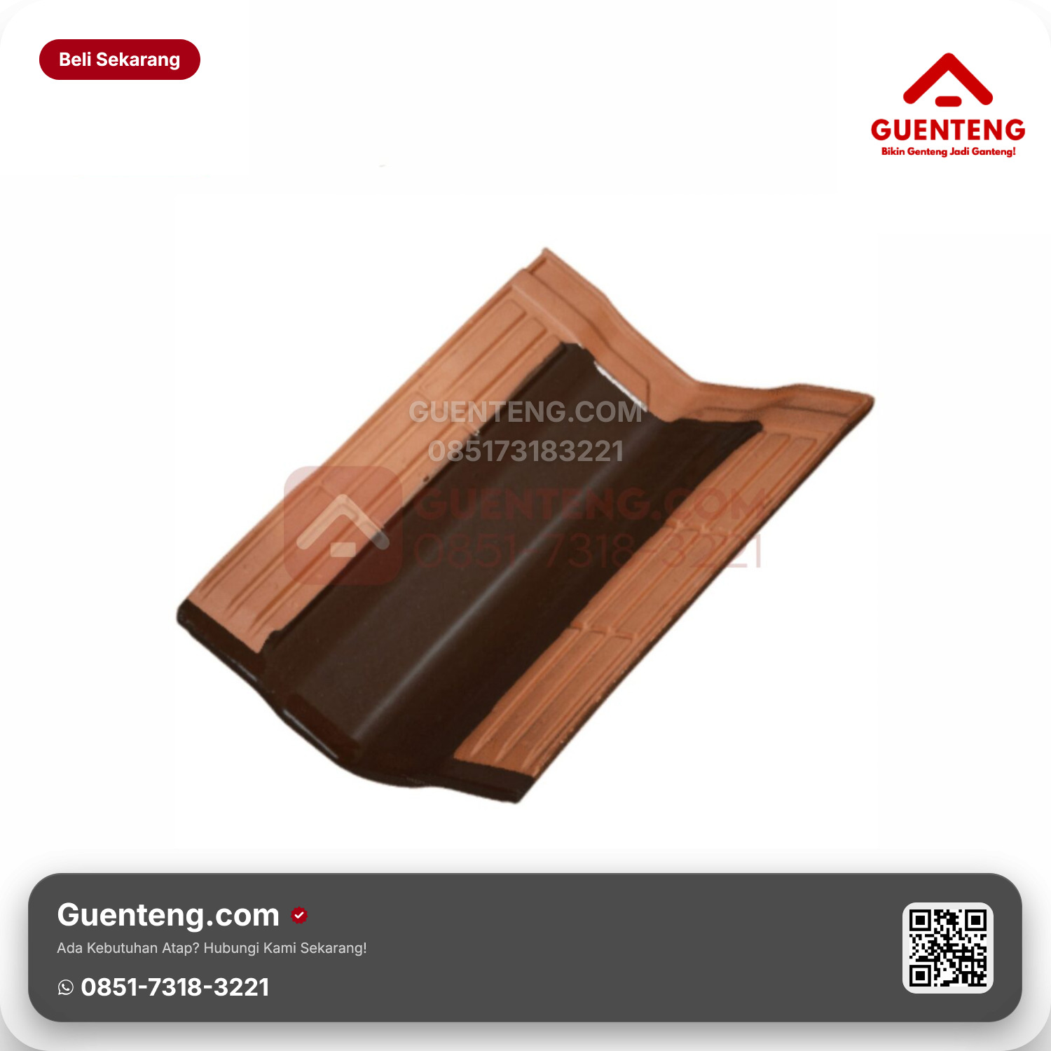 Genteng Keramik Talang/Valley Tile Kanmuri Espanica Aksesoris Brown Grade 2