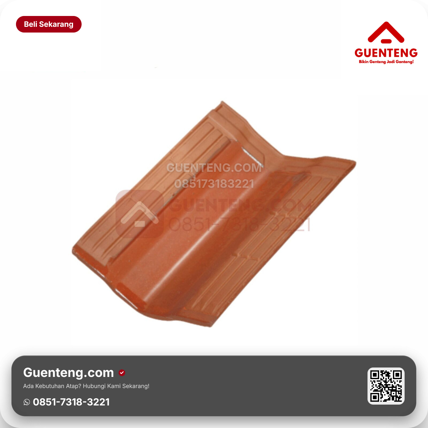 Genteng Keramik Talang/Valley Tile Kanmuri Espanica Aksesoris Medi Red Grade 2