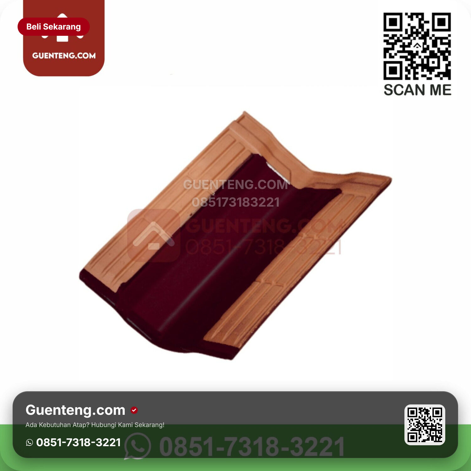 Genteng Keramik Kanmuri – Espanica Aksesoris Genteng Talang/Valley Tile Kanmuri Espanica Grade 1 Wine Red