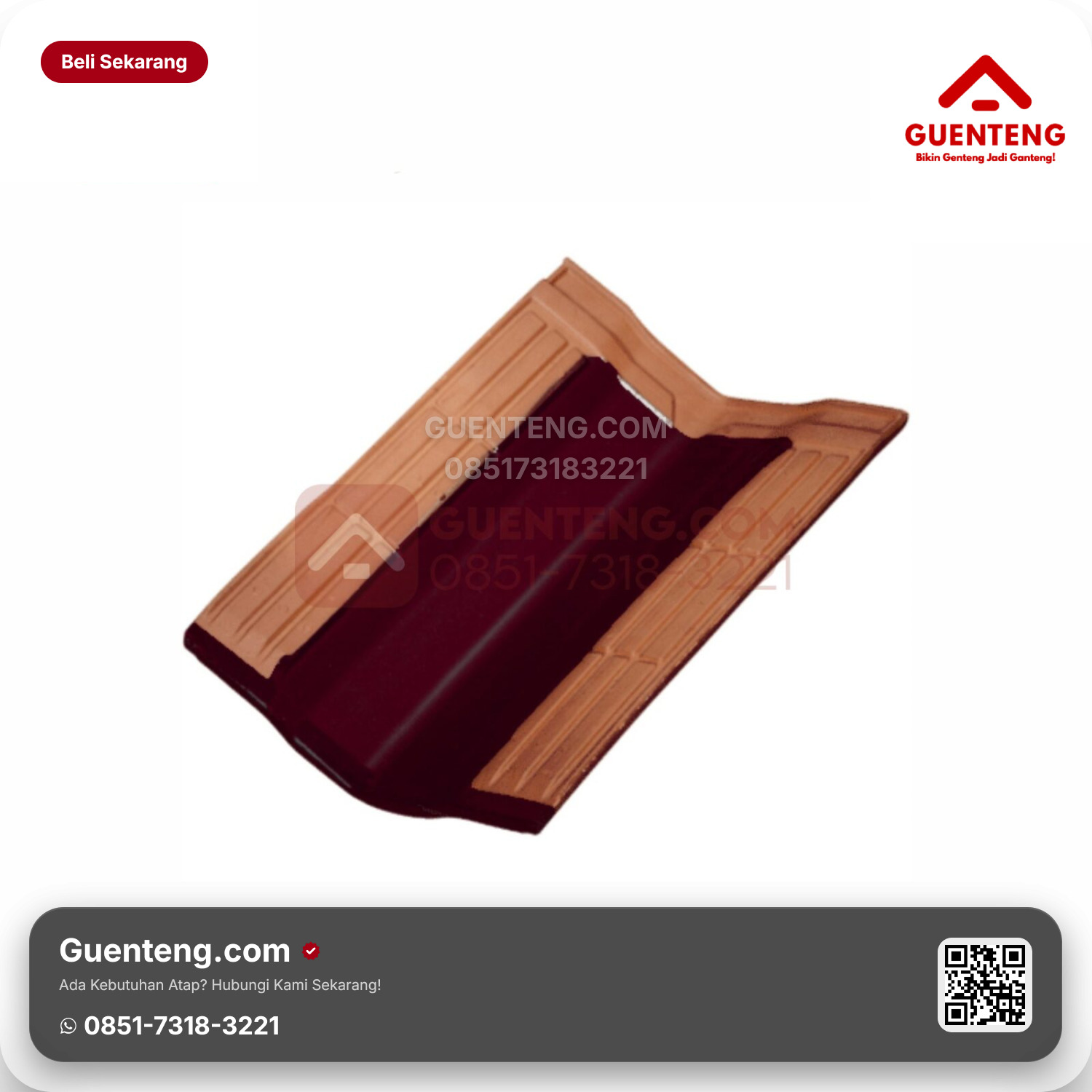 Genteng Keramik Talang/Valley Tile Kanmuri Espanica Aksesoris Wine Red Grade 2
