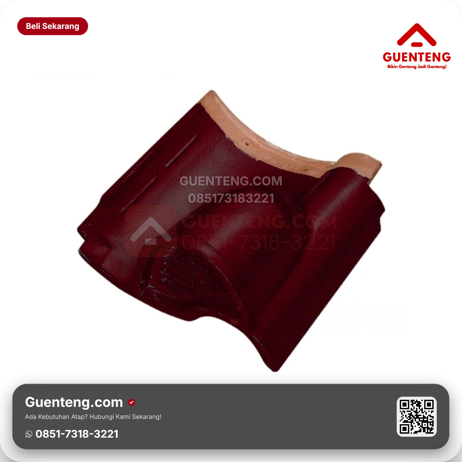 Genteng Keramik Ventilasi Kanmuri Espanica Aksesoris Maroon Grade 1
