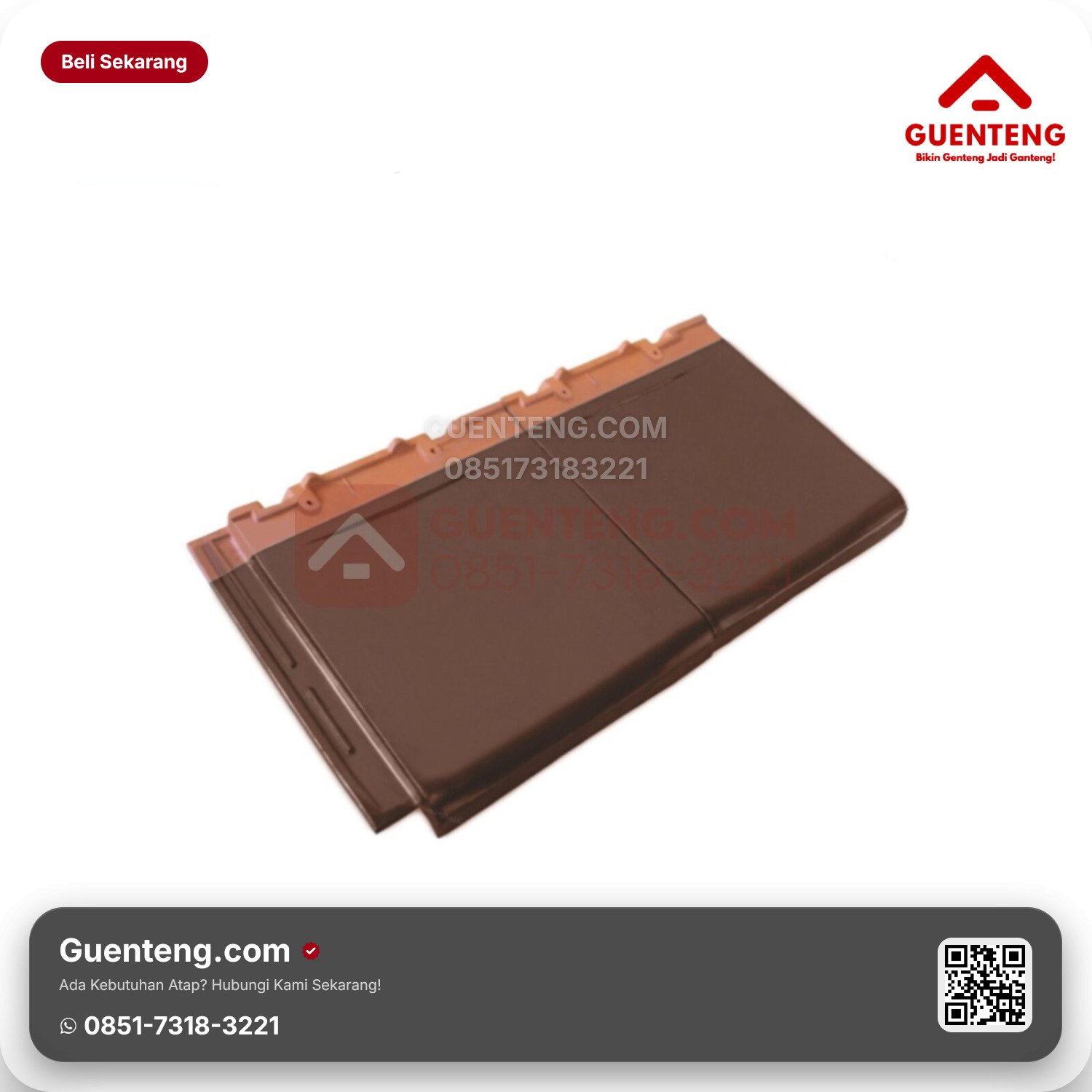 Genteng Keramik Dobel Kanmuri Full Flat Aksesoris Medi Brown Grade 1