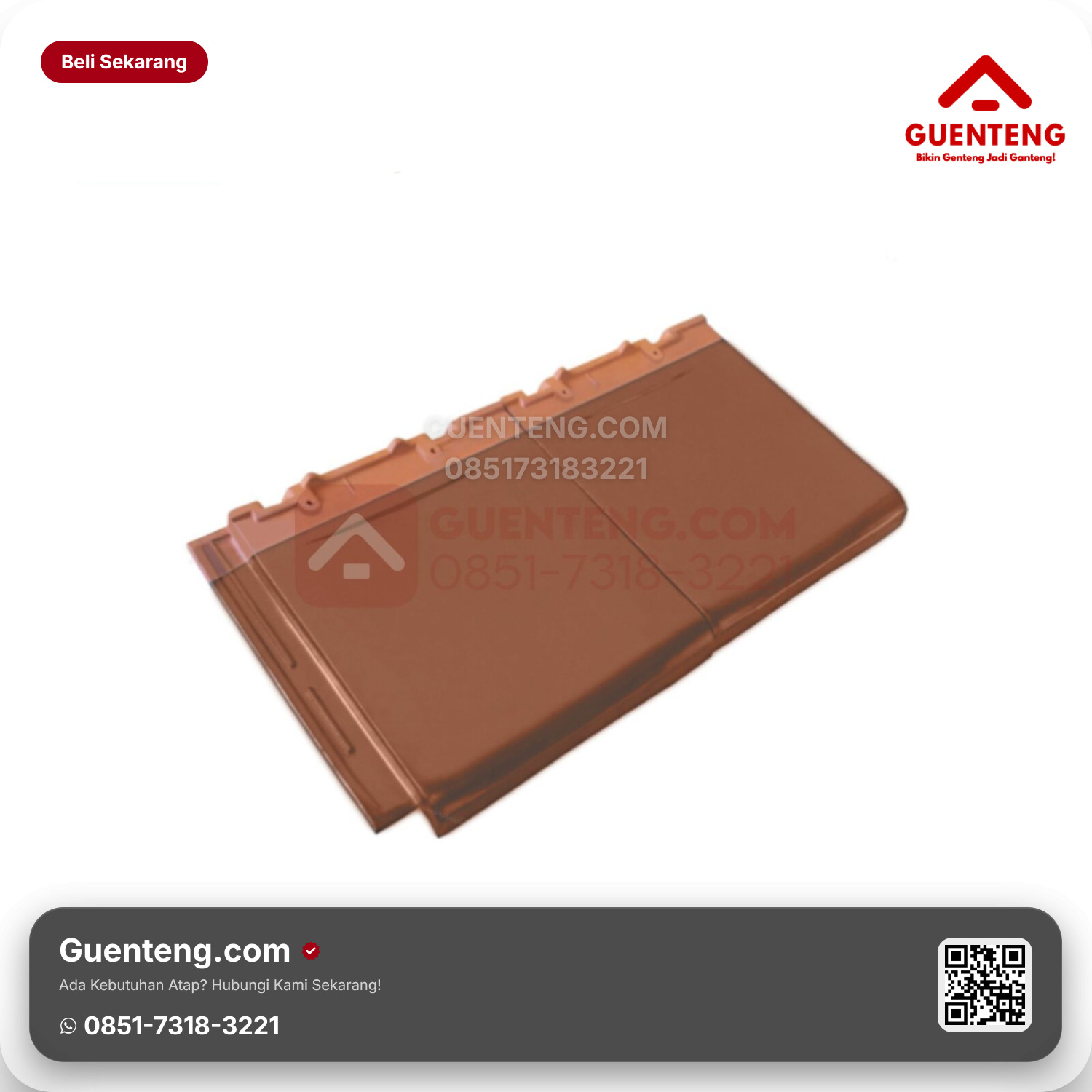 Genteng Keramik Dobel Kanmuri Full Flat Aksesoris Medi Orange Grade 2