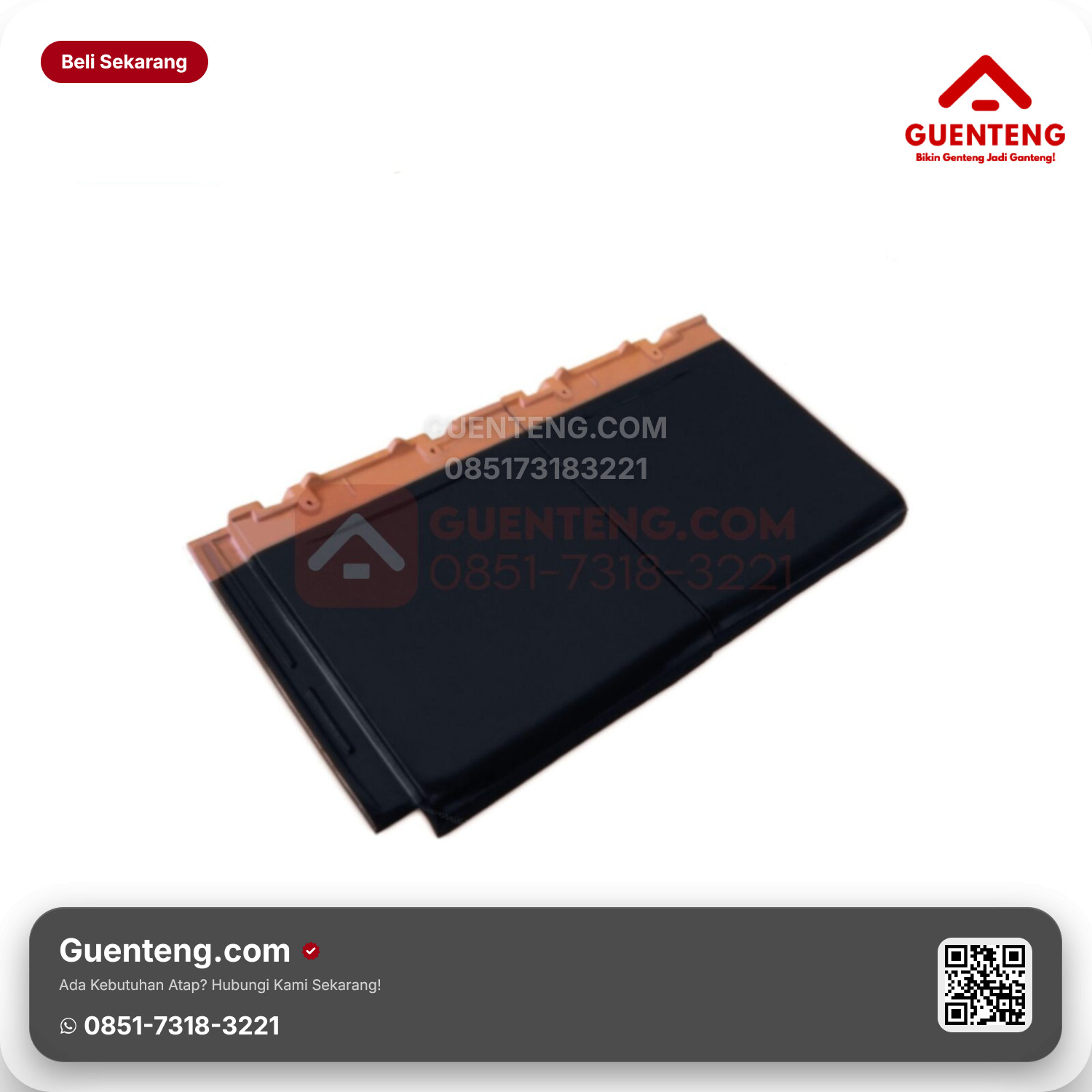 Genteng Keramik Dobel Kanmuri Full Flat Aksesoris Onyx Black Grade 1