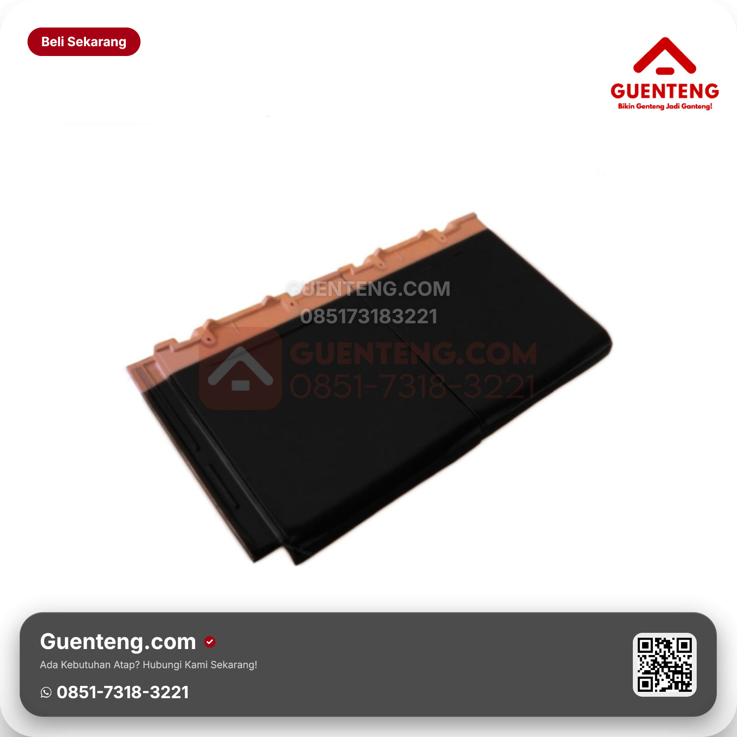 Genteng Keramik Dobel Kanmuri Full Flat Aksesoris Silk Black Grade 2