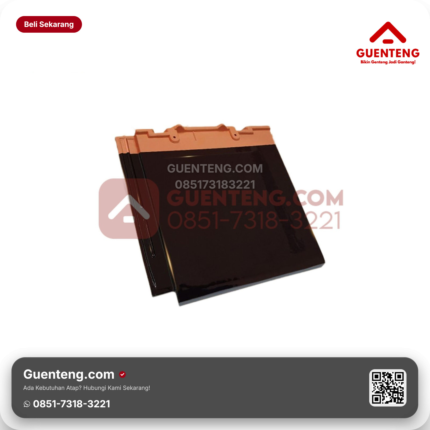 Genteng Keramik Kanmuri Full Flat Utama Garnet Grade 3