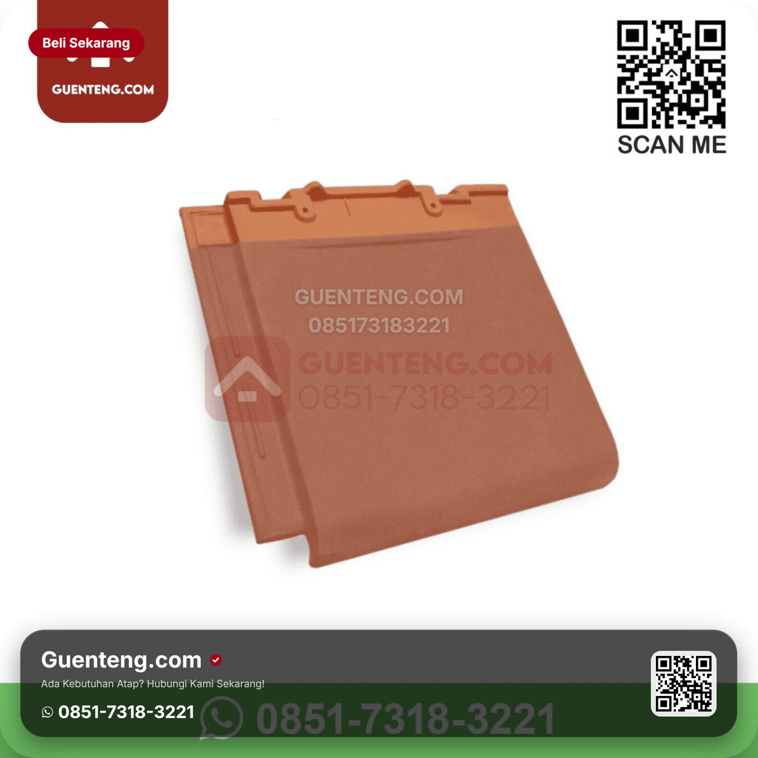 Genteng Keramik Kanmuri – Full Flat Genteng Utama Kanmuri Full Flat Grade 2 Medi Orange