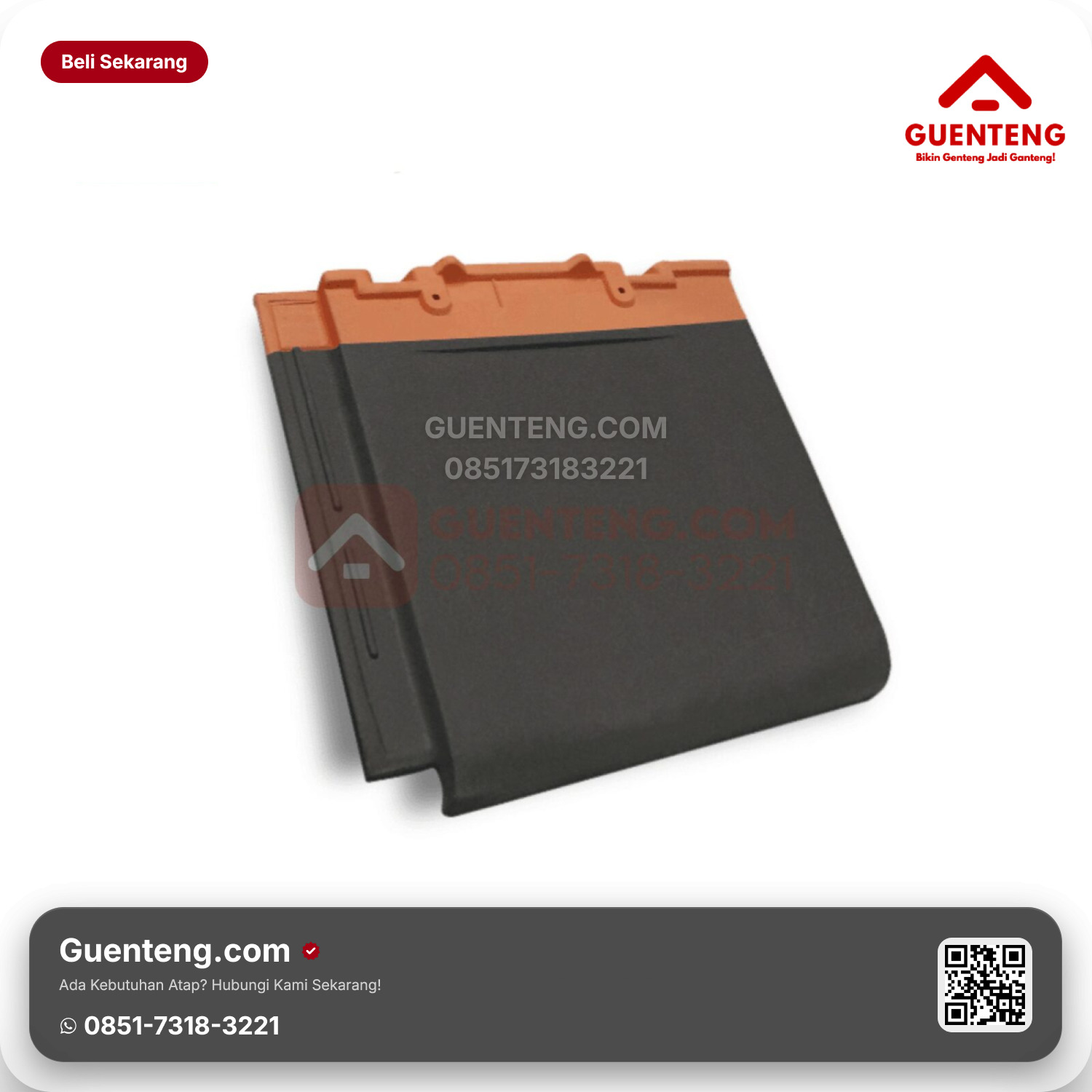 Genteng Keramik Kanmuri Full Flat Utama Medi Grey Grade 2