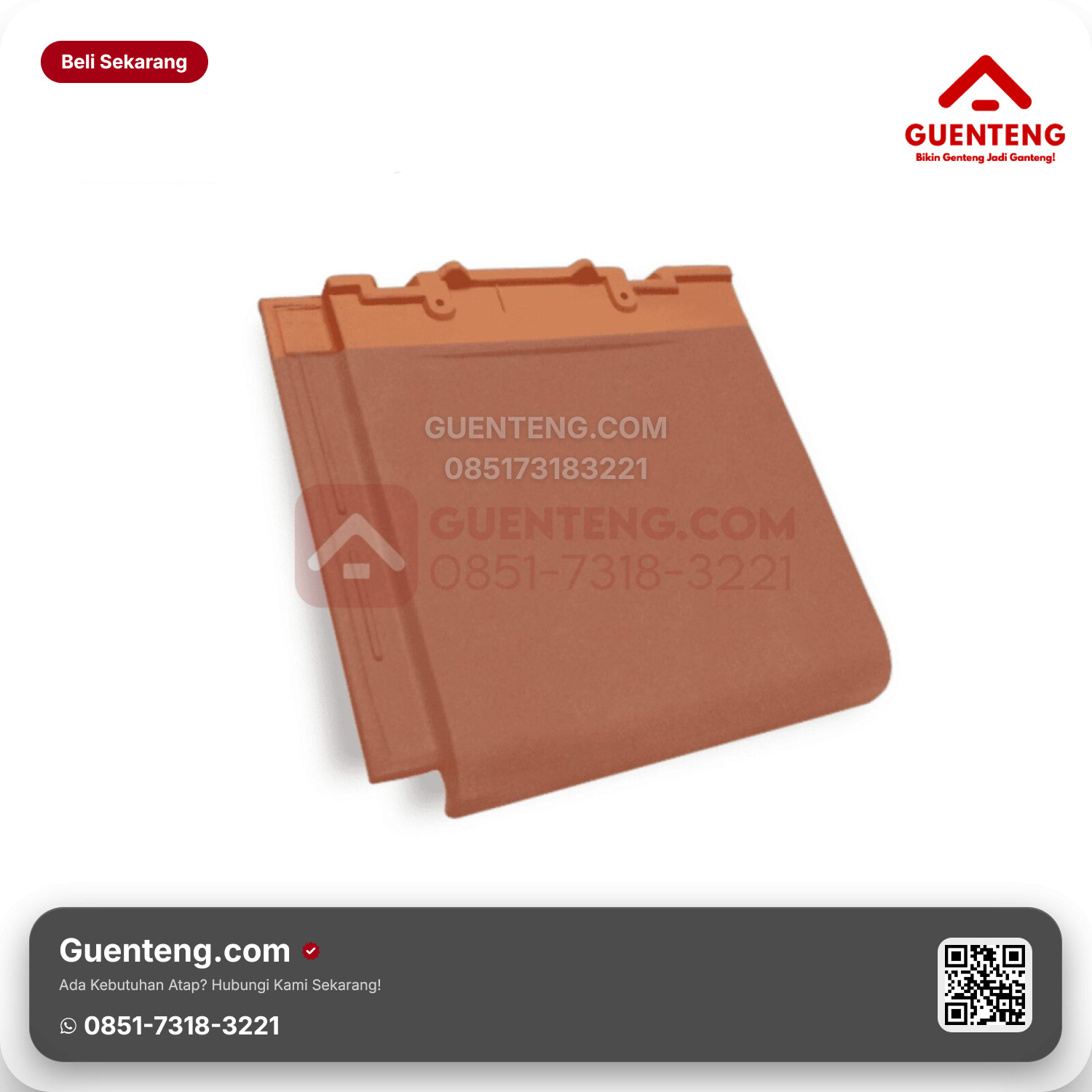 Genteng Keramik Kanmuri Full Flat Utama Medi Orange Grade 3