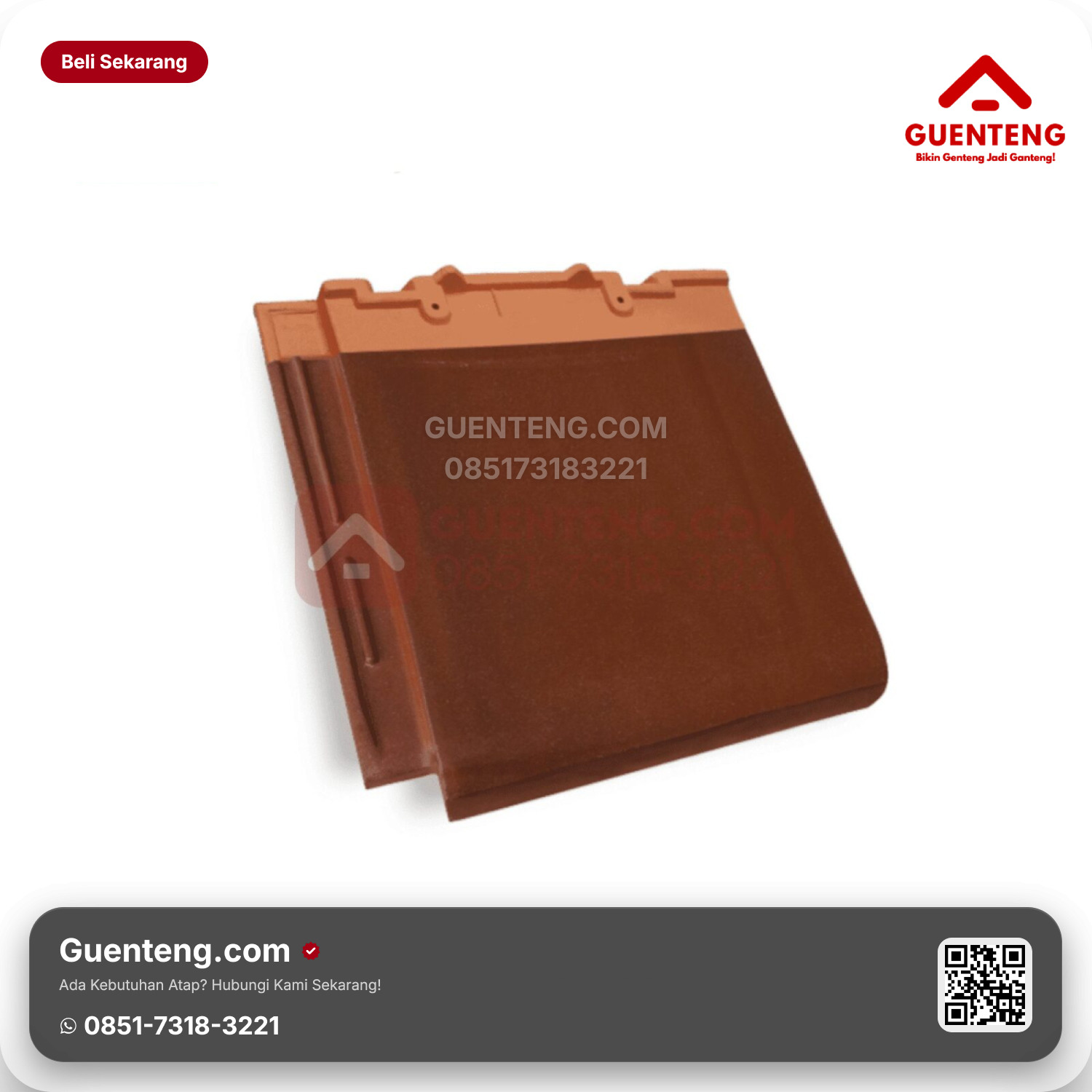 Genteng Keramik Kanmuri Full Flat Utama Natural Grade PK