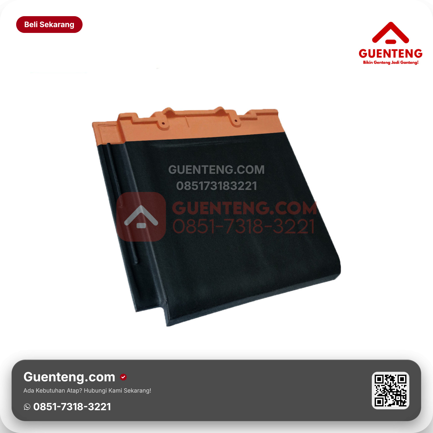 Genteng Keramik Kanmuri Full Flat Utama Onyx Black Grade 3