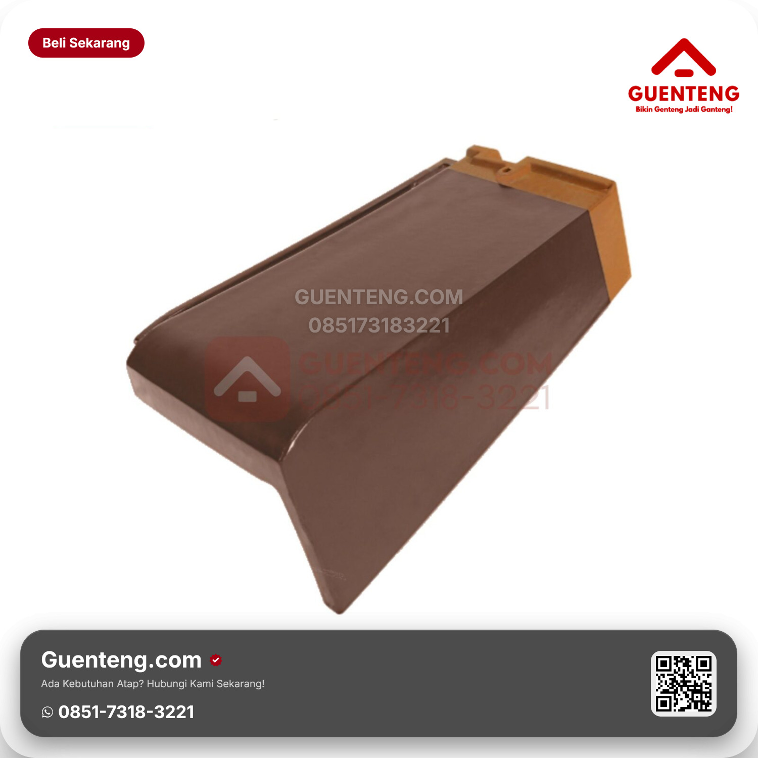 Genteng Keramik Lisplang Kanan Kanmuri Full Flat Aksesoris Medi Brown Grade 2