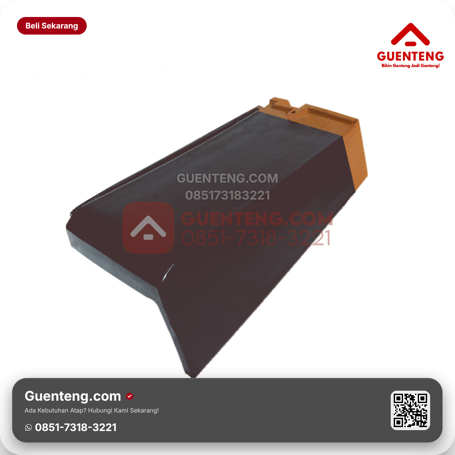 Genteng Keramik Lisplang Kiri Kanmuri Full Flat Aksesoris Garnet Grade 1