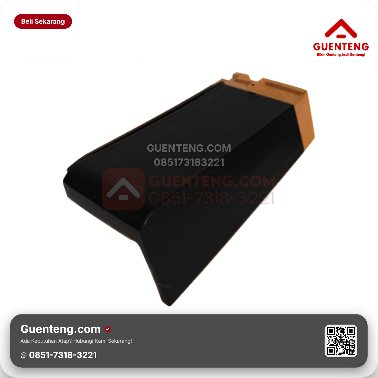 Genteng Keramik Lisplang Kiri Kanmuri Full Flat Aksesoris Silk Black Grade 2