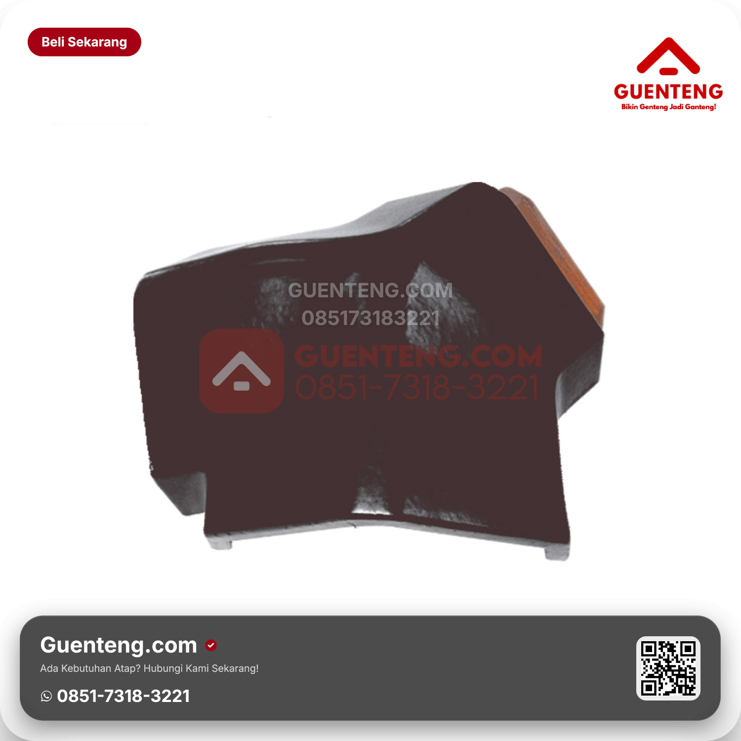 Genteng Keramik Nok 3 Arah Kanmuri Full Flat Aksesoris Garnet Grade 1