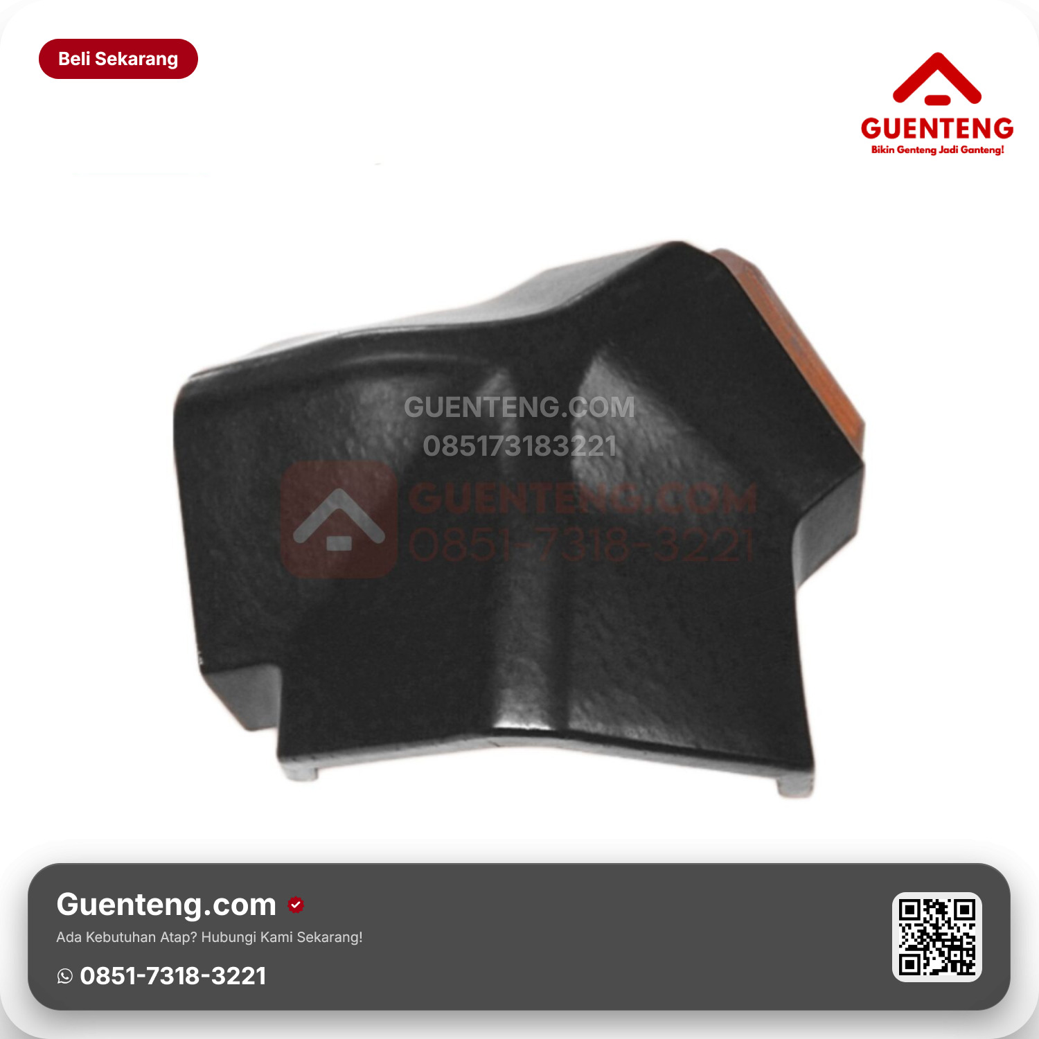 Genteng Keramik Nok 3 Arah Kanmuri Full Flat Aksesoris Medi Grey Grade 1