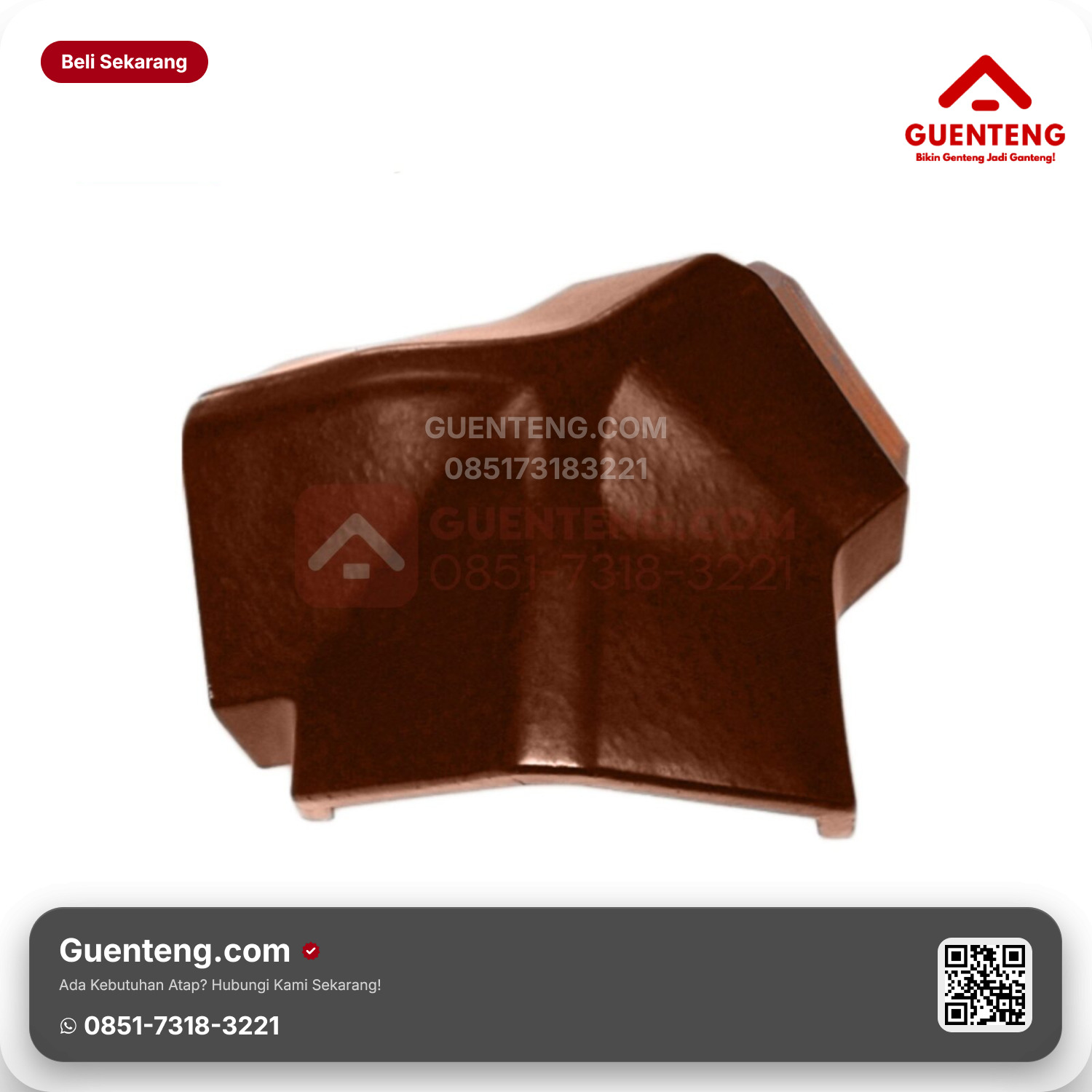 Genteng Keramik Nok 3 Arah Kanmuri Full Flat Aksesoris Natural Grade 1