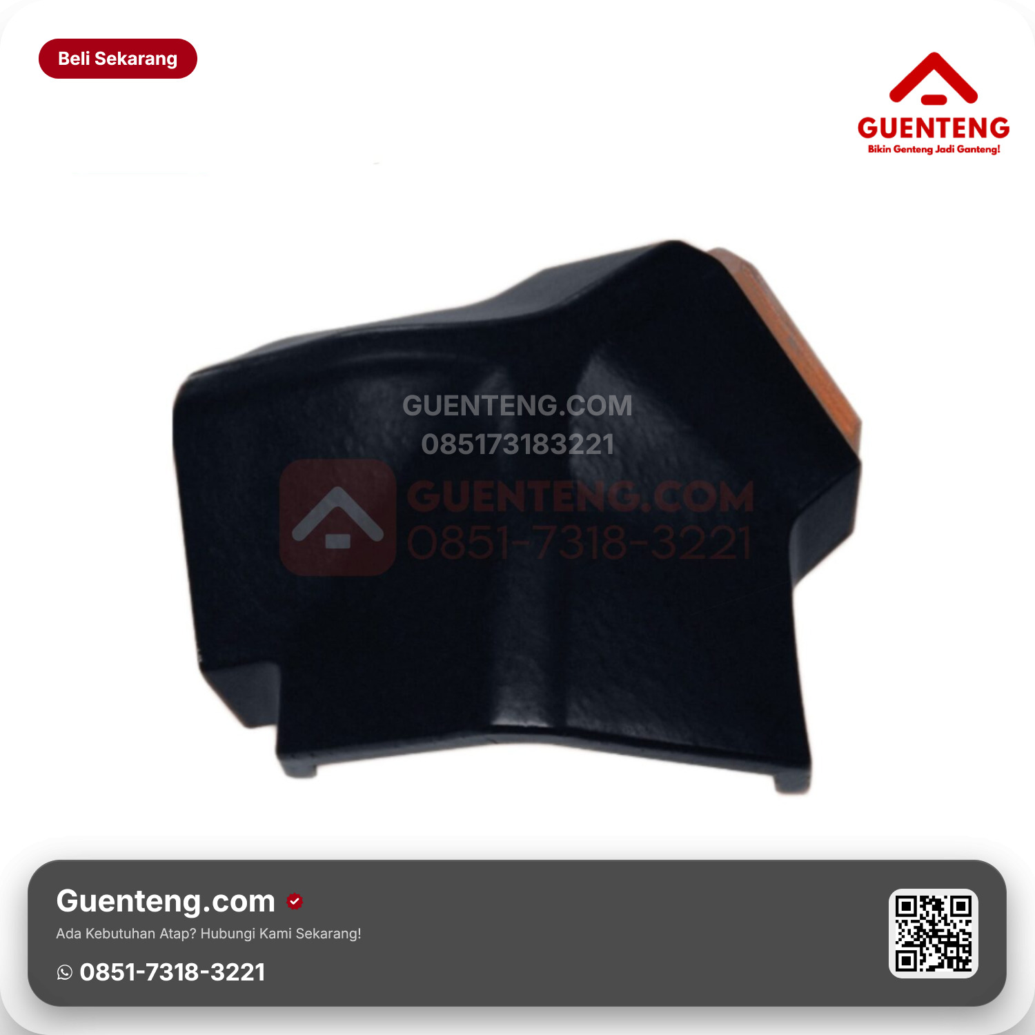 Genteng Keramik Nok 3 Arah Kanmuri Full Flat Aksesoris Onyx Black Grade 2
