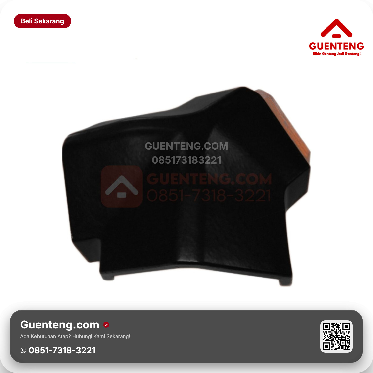 Genteng Keramik Nok 3 Arah Kanmuri Full Flat Aksesoris Silk Black Grade 2