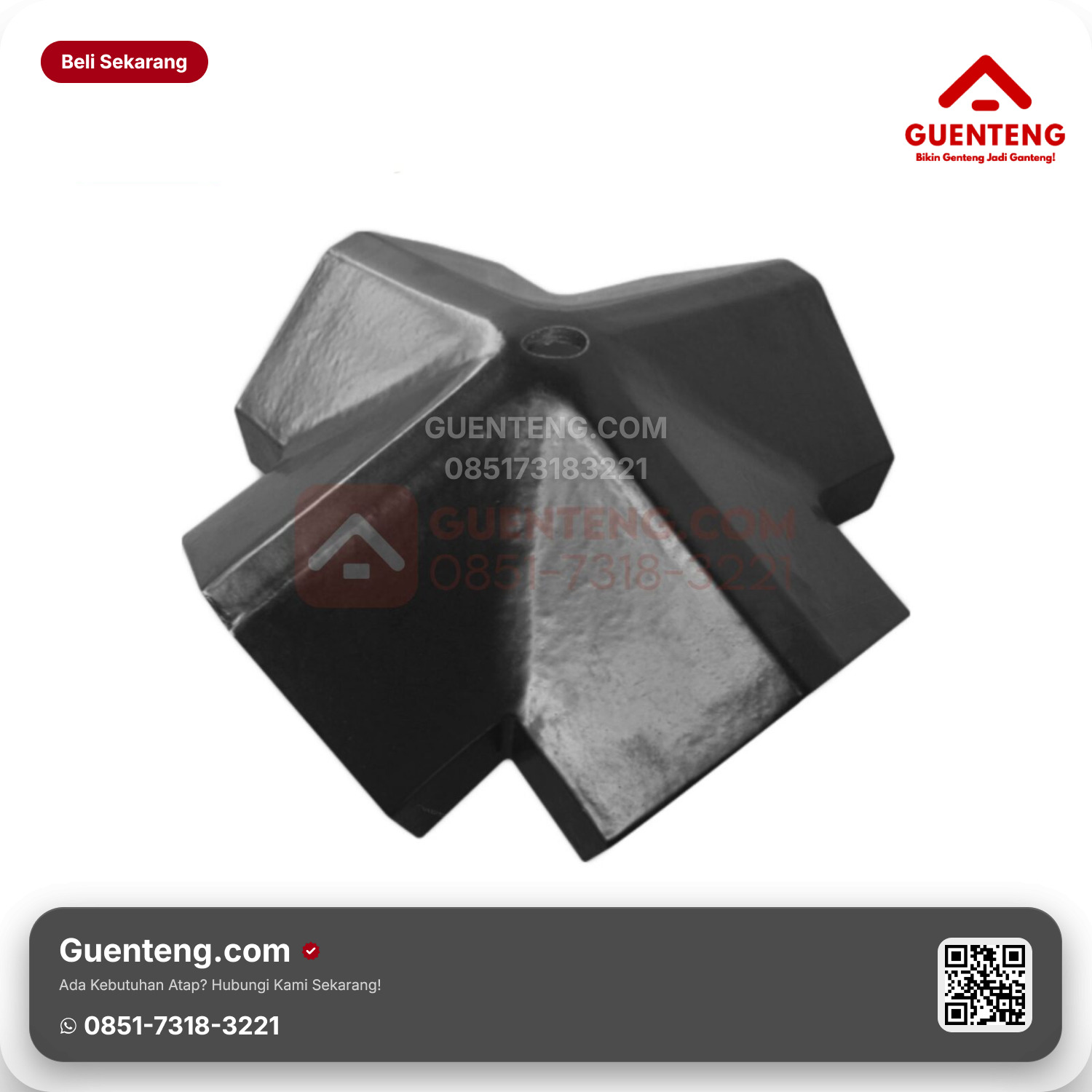 Genteng Keramik Nok 4 Arah Kanmuri Full Flat Aksesoris Medi Grey Grade 1