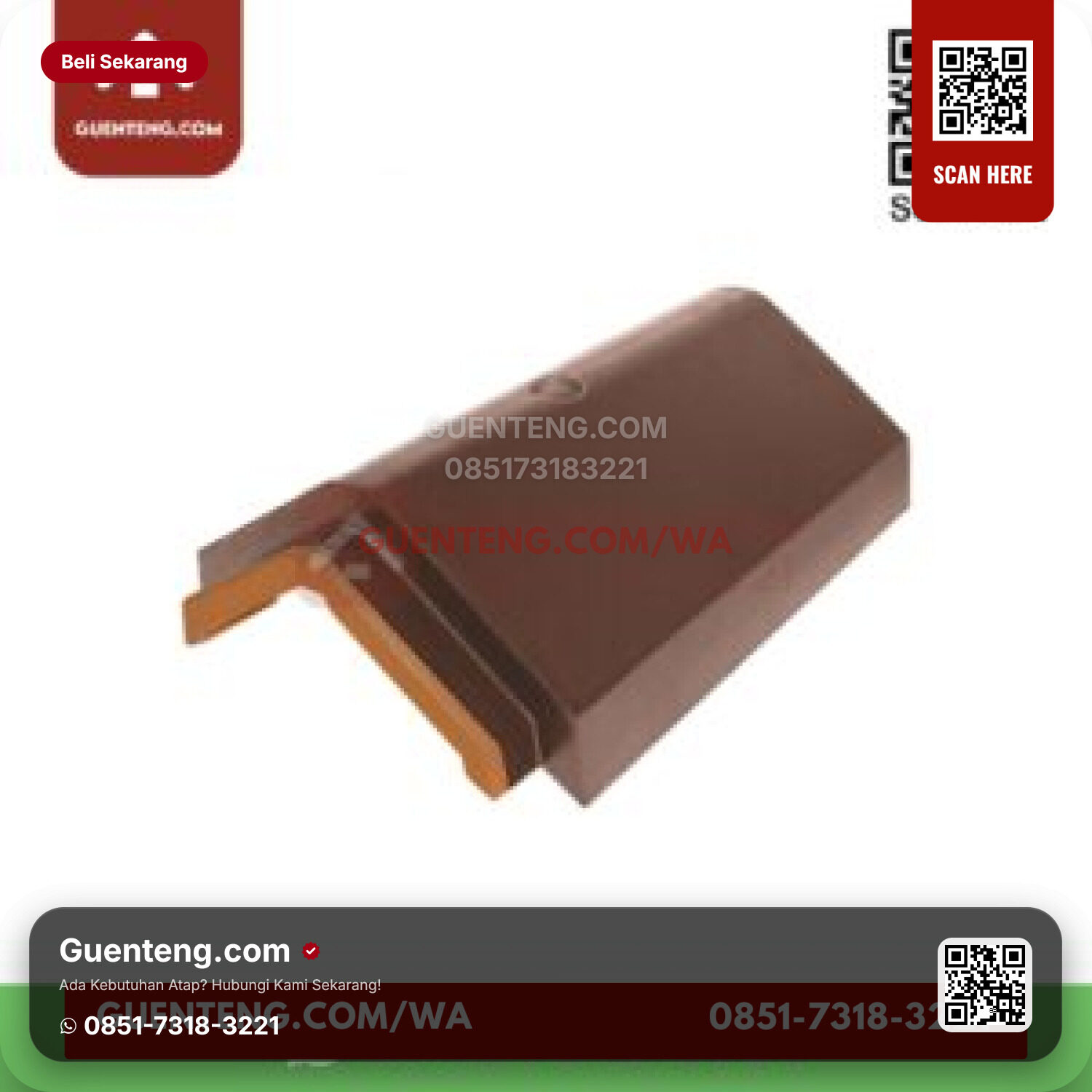 Keramik Kanmuri Kanmuri Full Flat Genteng Nok 4 Arah Penangkal Petir Kanmuri Full Flat Grade 1 Medi Brown Pcs