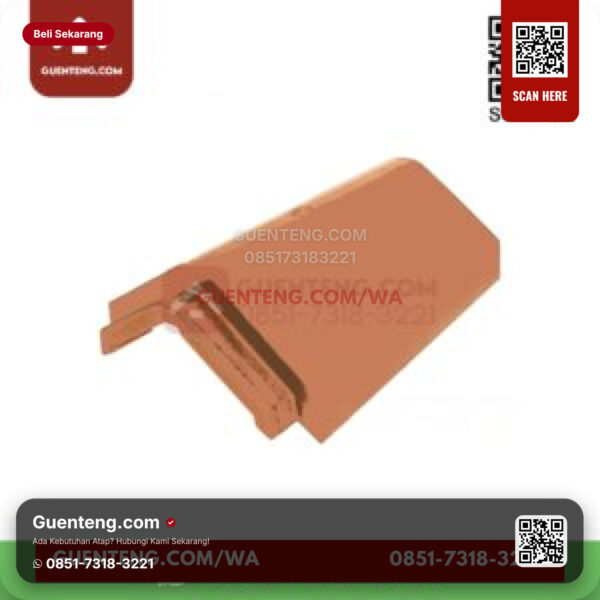 Keramik Kanmuri Kanmuri Full Flat Genteng Nok 4 Arah Penangkal Petir Kanmuri Full Flat Grade 1 Unglazed Pcs