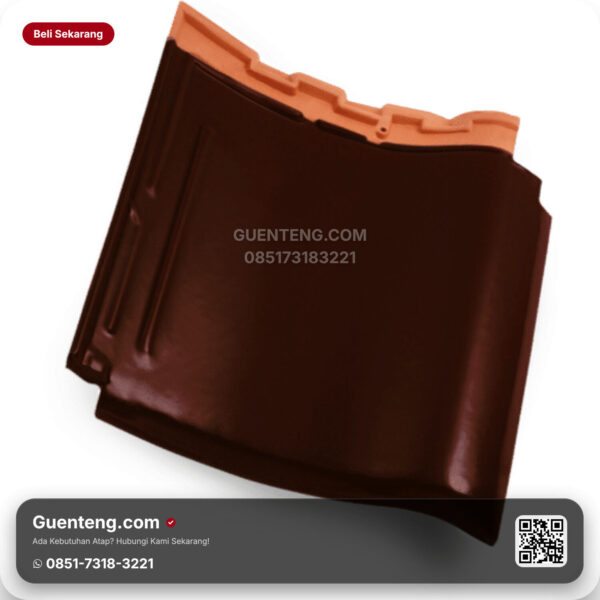 Keramik Kanmuri Kanmuri Full Flat Genteng Nok 4 Arah Penangkal Petir Kanmuri Full Flat Grade 1 Wine Red Pcs