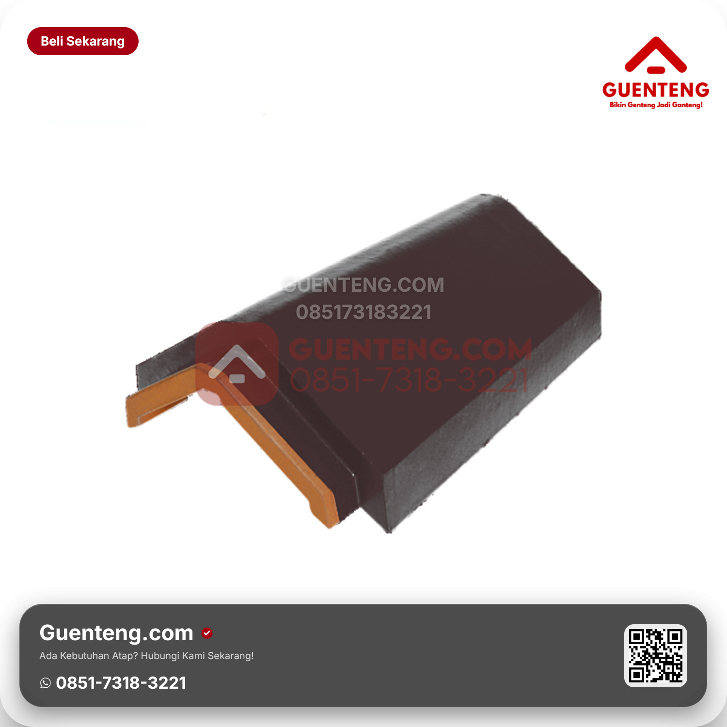 Genteng Keramik Nok Atas Kanmuri Full Flat Aksesoris Garnet Grade 2