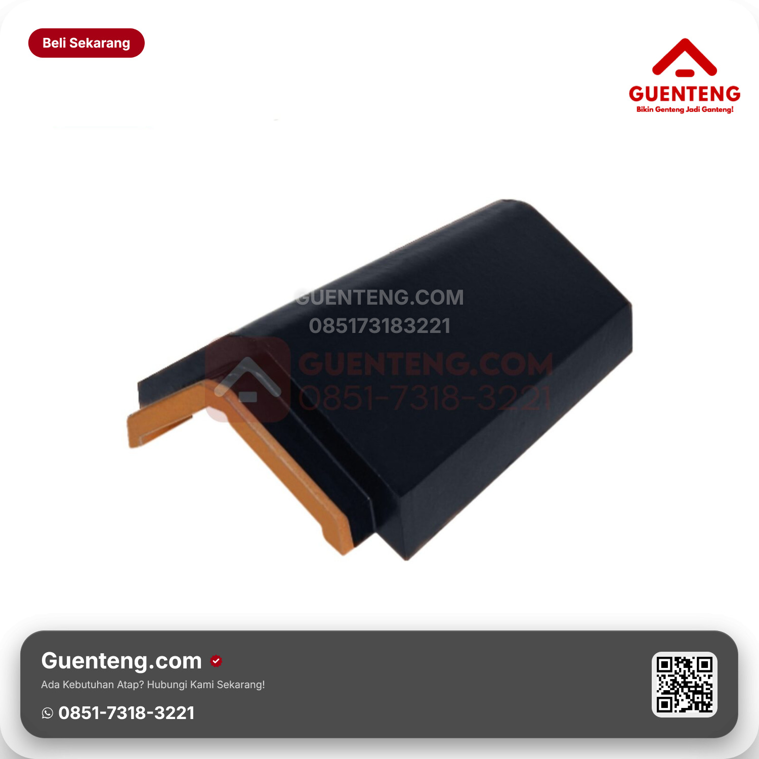 Genteng Keramik Nok Atas Kanmuri Full Flat Aksesoris Onyx Black Grade 1