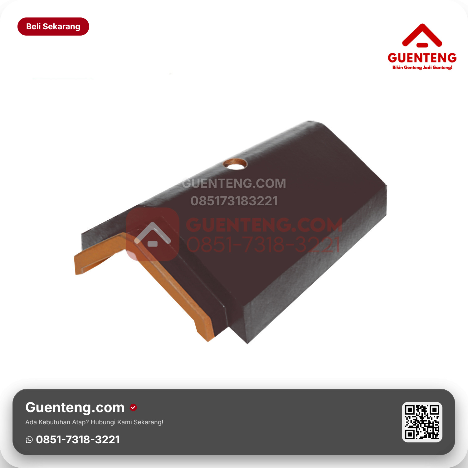 Genteng Keramik Penangkal Petir Kanmuri Full Flat Aksesoris Garnet Grade 2