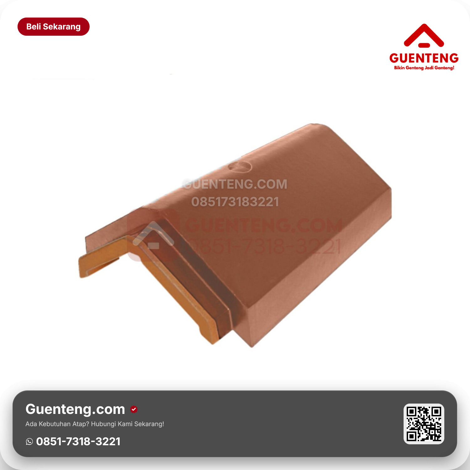 Genteng Keramik Penangkal Petir Kanmuri Full Flat Aksesoris Medi Orange Grade 1