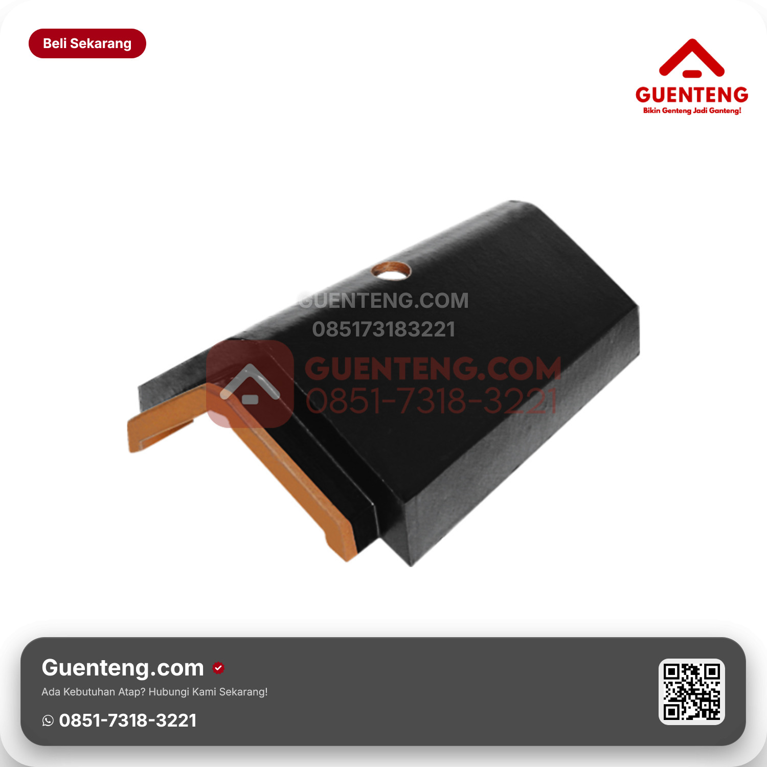 Genteng Keramik Penangkal Petir Kanmuri Full Flat Aksesoris Onyx Black Grade 1