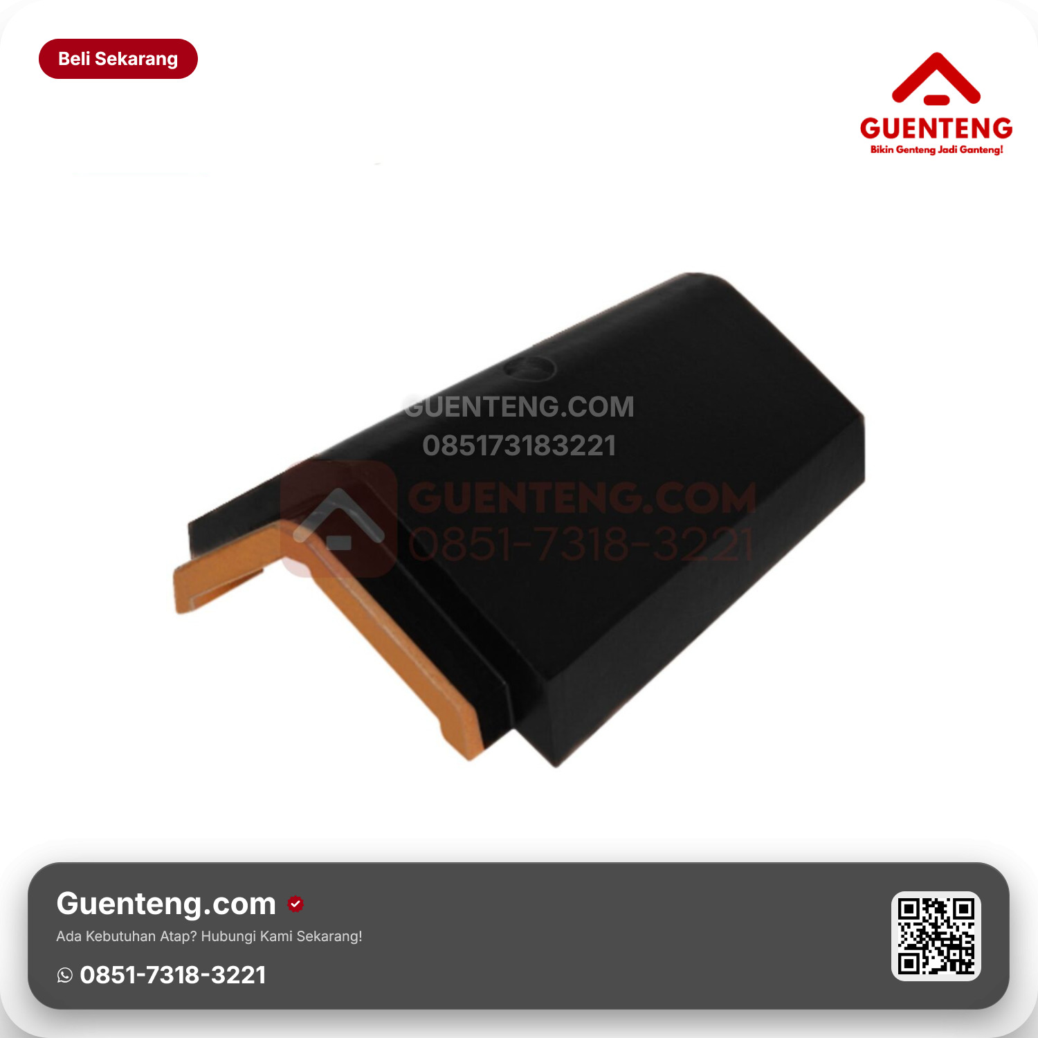 Genteng Keramik Penangkal Petir Kanmuri Full Flat Aksesoris Silk Black Grade 1