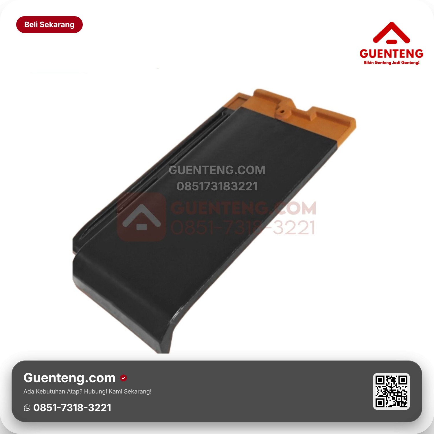 Genteng Keramik Setengah Kanmuri Full Flat Aksesoris Medi Grey Grade 1