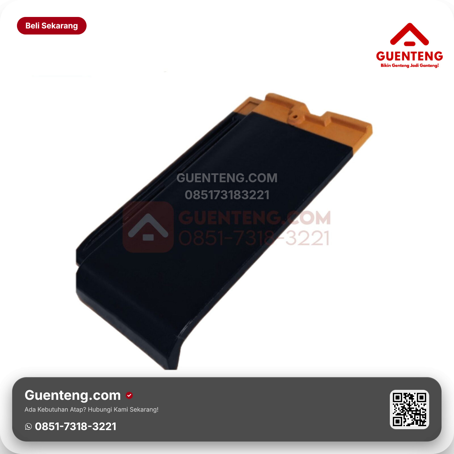 Genteng Keramik Setengah Kanmuri Full Flat Aksesoris Onyx Black Grade 2