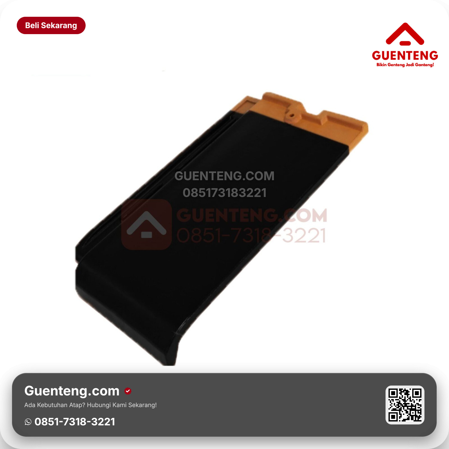 Genteng Keramik Setengah Kanmuri Full Flat Aksesoris Silk Black Grade 2