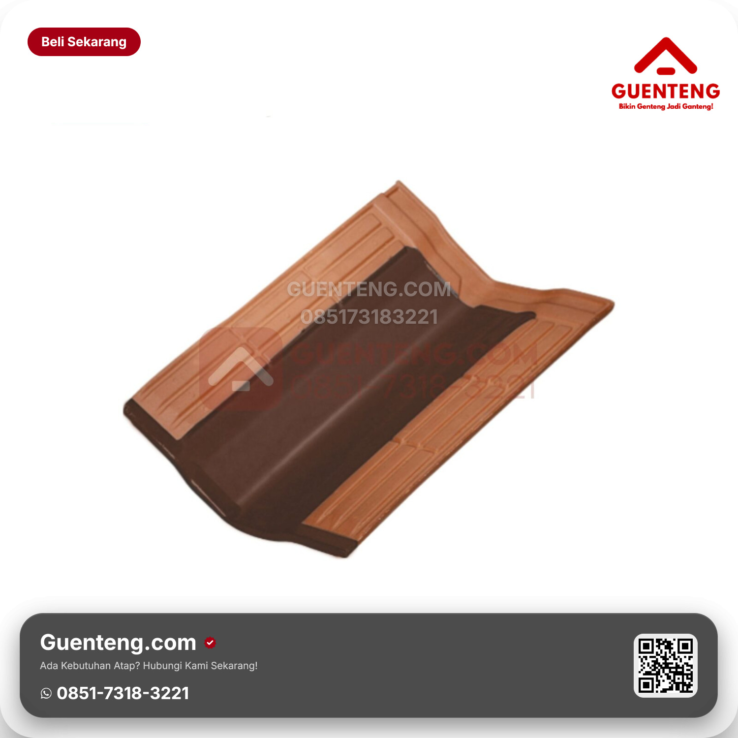 Genteng Keramik Talang Kanmuri Full Flat Aksesoris Medi Brown Grade 2