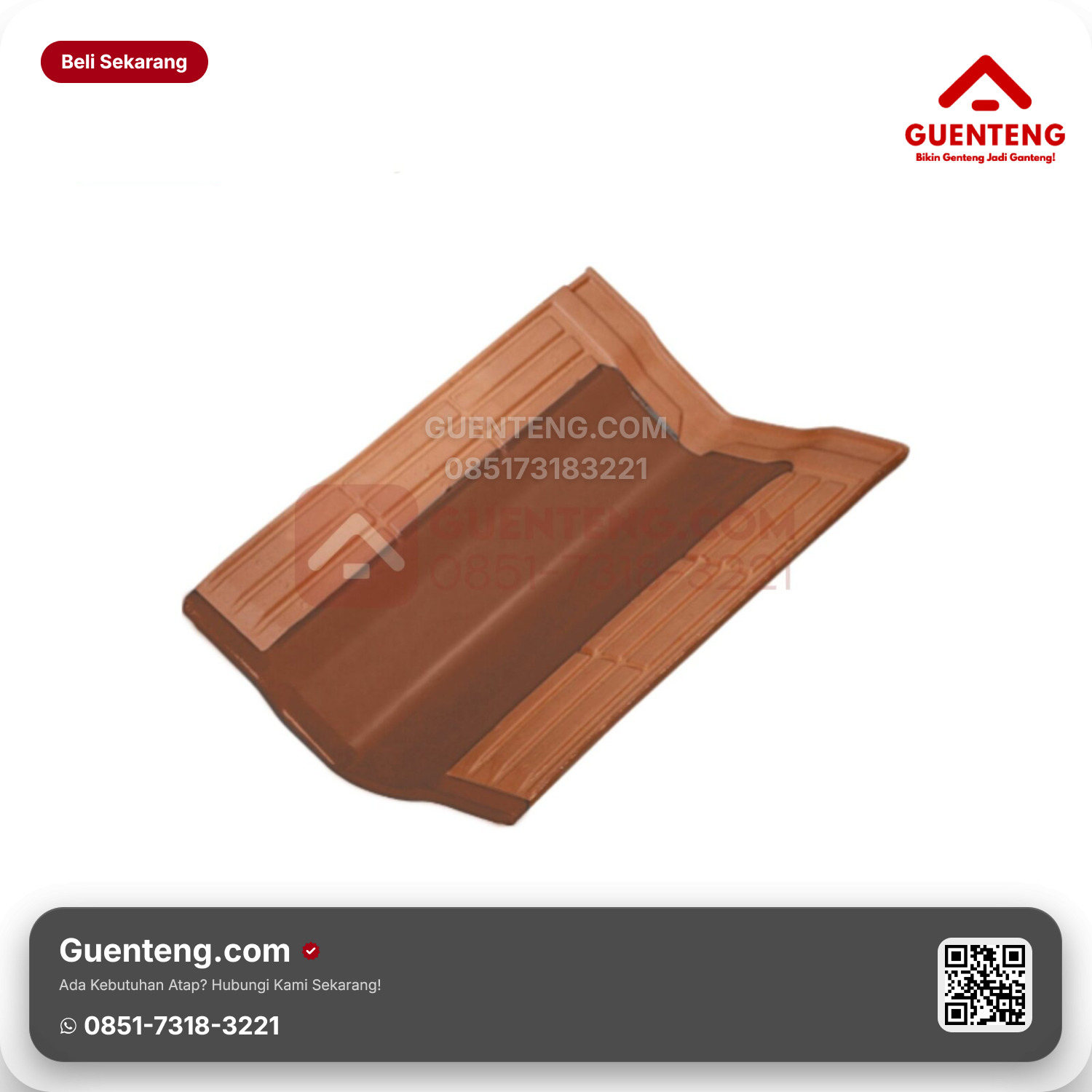 Genteng Keramik Talang Kanmuri Full Flat Aksesoris Medi Orange Grade 1