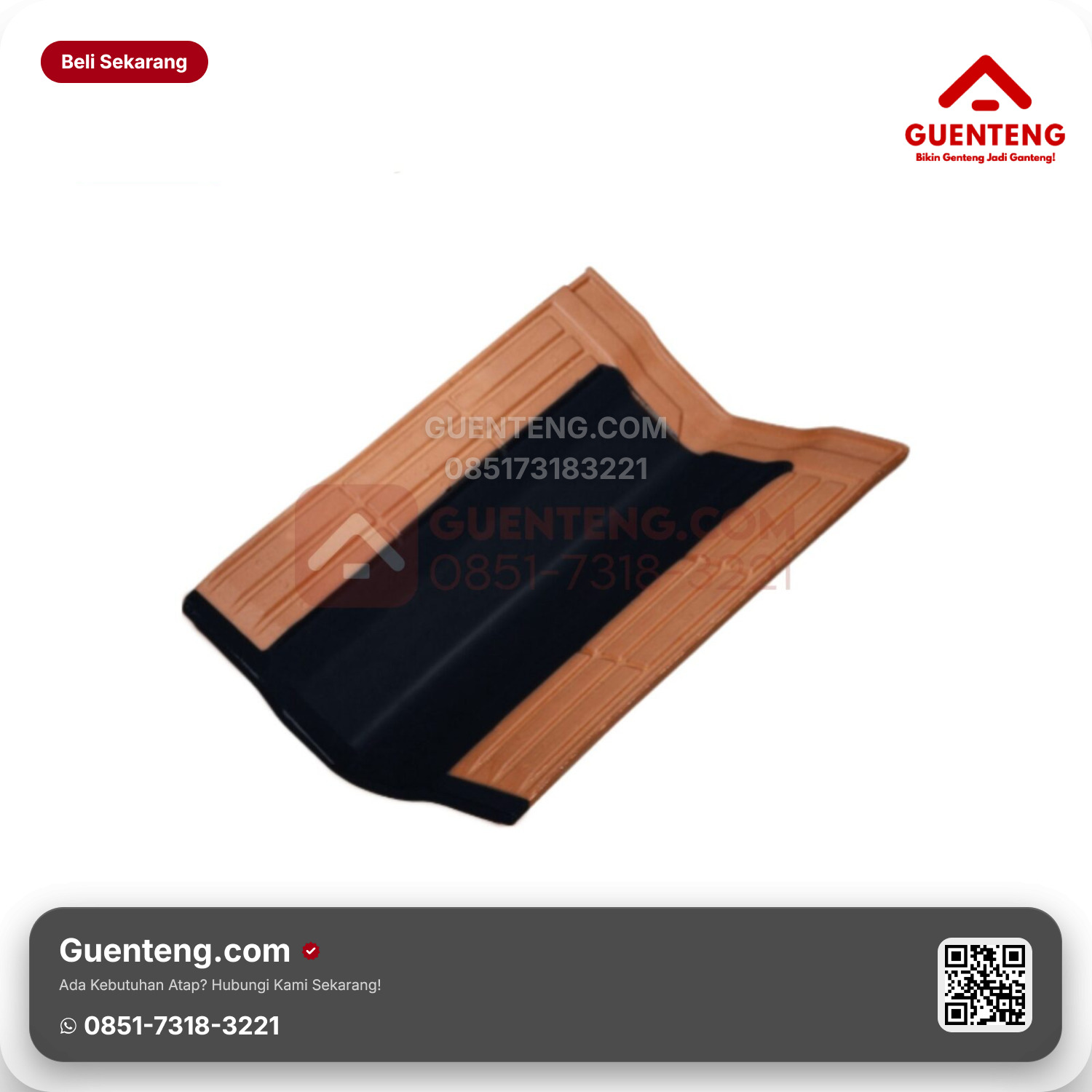 Genteng Keramik Talang Kanmuri Full Flat Aksesoris Onyx Black Grade 2