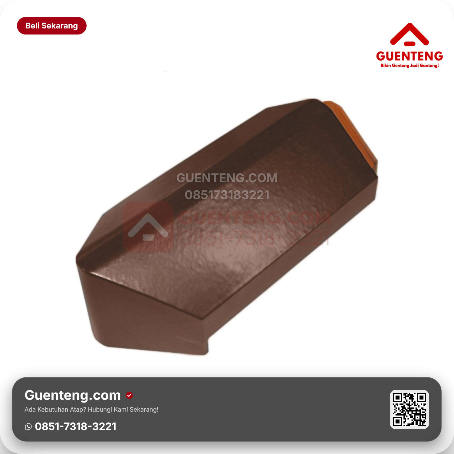 Genteng Keramik Ujung Jurai Kanmuri Full Flat Aksesoris Medi Brown Grade 1