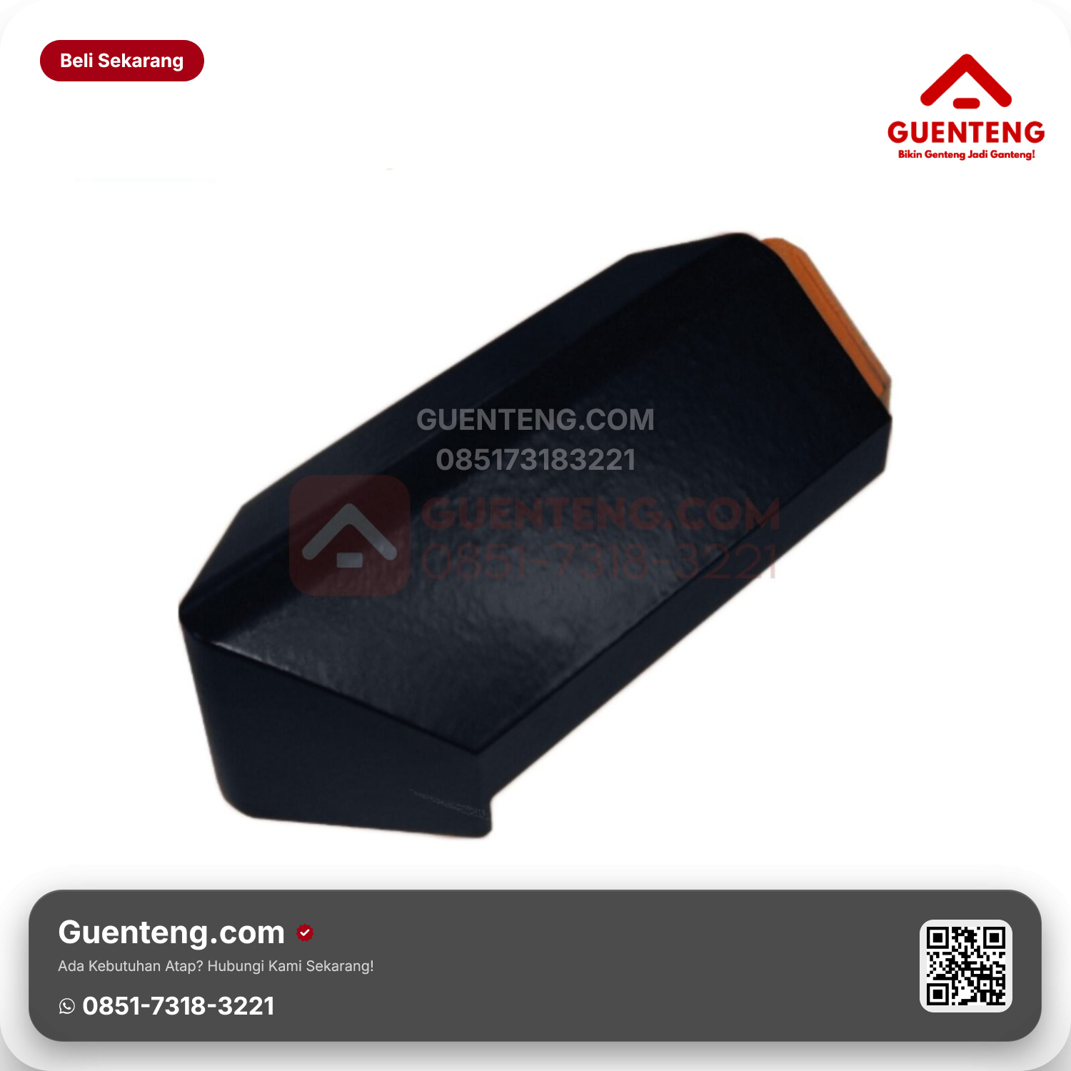 Genteng Keramik Ujung Jurai Kanmuri Full Flat Aksesoris Onyx Black Grade 1