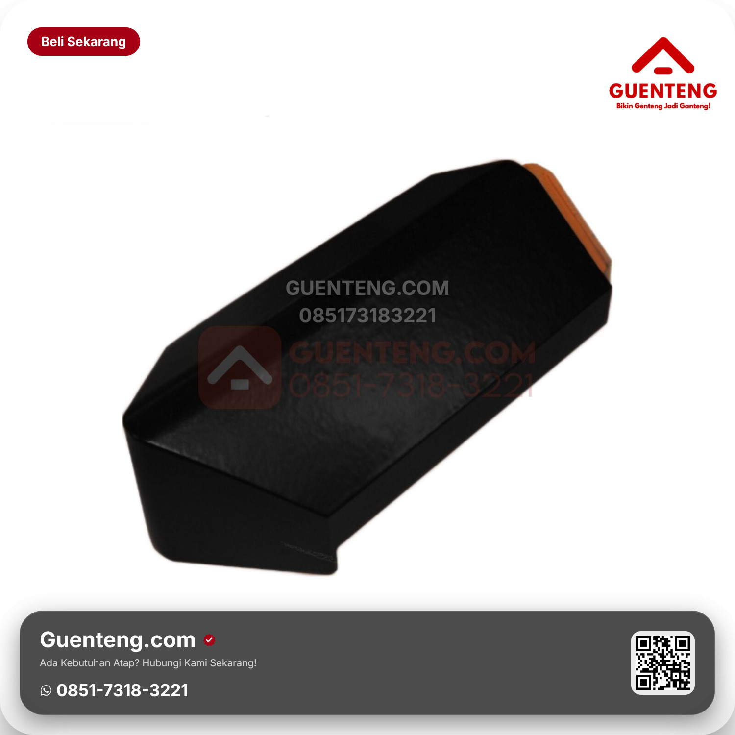 Genteng Keramik Ujung Jurai Kanmuri Full Flat Aksesoris Silk Black Grade 2