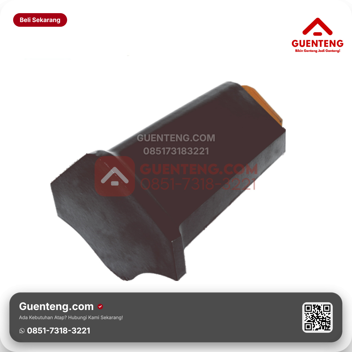 Genteng Keramik Ujung Nok Kanan Kanmuri Full Flat Aksesoris Garnet Grade 2